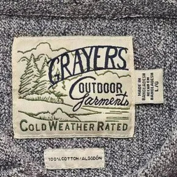 GRAYER’S Outdoor Garments Grey 100% Cotton Shirt Jacket, Button-Up, Men’s Large - Picture 10 of 10